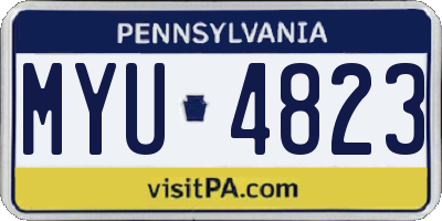 PA license plate MYU4823