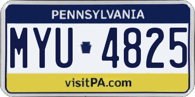 PA license plate MYU4825