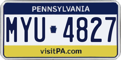 PA license plate MYU4827