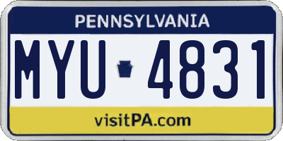 PA license plate MYU4831