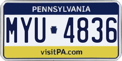 PA license plate MYU4836