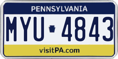 PA license plate MYU4843