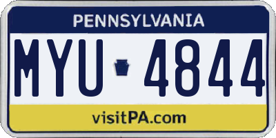 PA license plate MYU4844