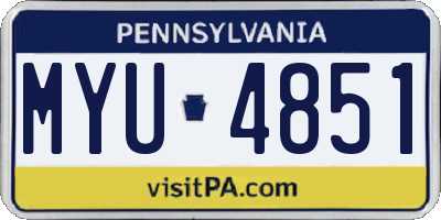 PA license plate MYU4851
