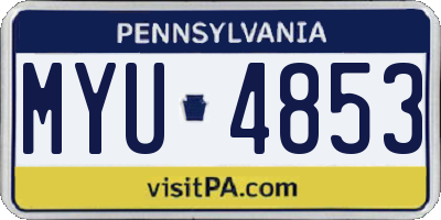 PA license plate MYU4853