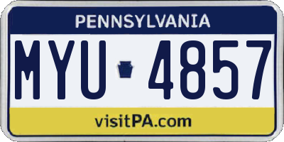 PA license plate MYU4857