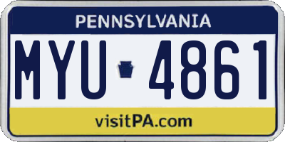 PA license plate MYU4861
