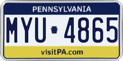 PA license plate MYU4865