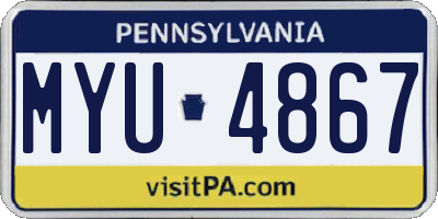 PA license plate MYU4867