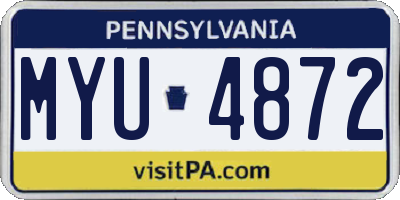 PA license plate MYU4872