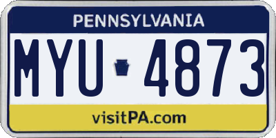 PA license plate MYU4873