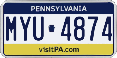 PA license plate MYU4874
