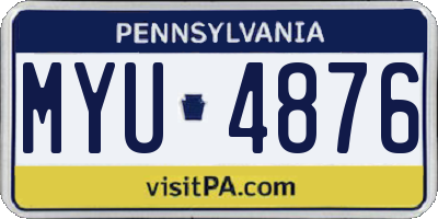 PA license plate MYU4876
