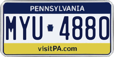 PA license plate MYU4880
