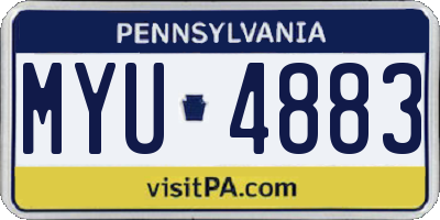 PA license plate MYU4883