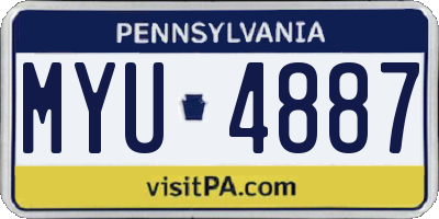 PA license plate MYU4887