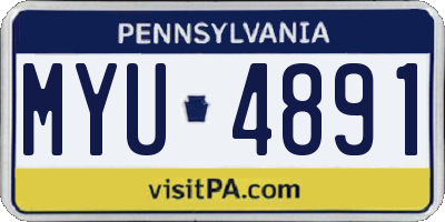 PA license plate MYU4891