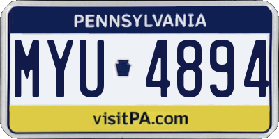 PA license plate MYU4894