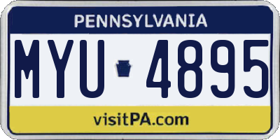 PA license plate MYU4895