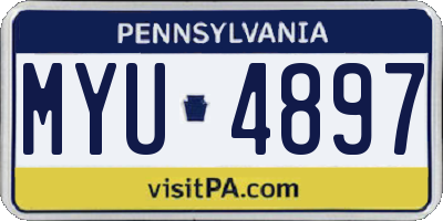 PA license plate MYU4897