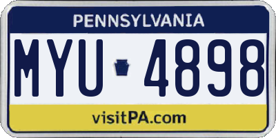 PA license plate MYU4898