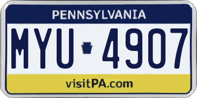 PA license plate MYU4907