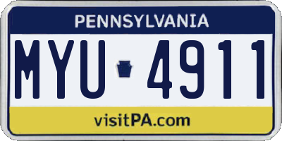 PA license plate MYU4911