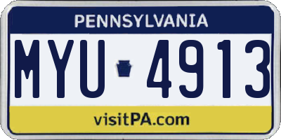 PA license plate MYU4913