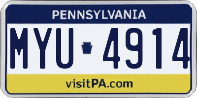 PA license plate MYU4914