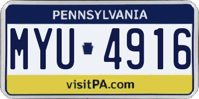 PA license plate MYU4916