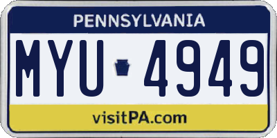 PA license plate MYU4949