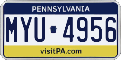 PA license plate MYU4956