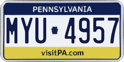 PA license plate MYU4957