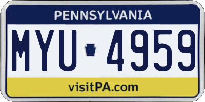PA license plate MYU4959