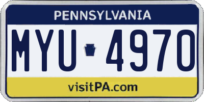PA license plate MYU4970