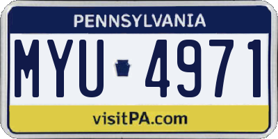PA license plate MYU4971