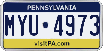 PA license plate MYU4973