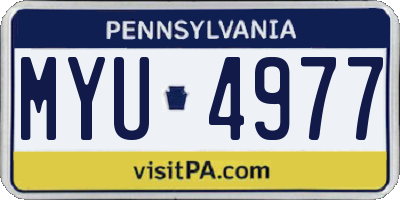 PA license plate MYU4977