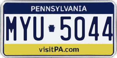 PA license plate MYU5044