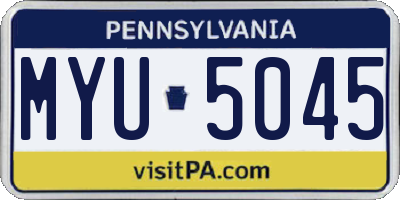 PA license plate MYU5045