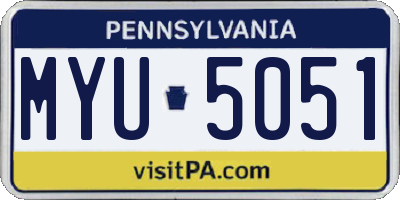 PA license plate MYU5051
