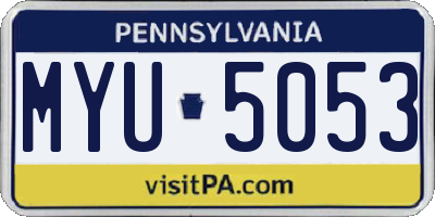 PA license plate MYU5053