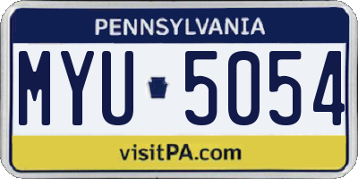 PA license plate MYU5054