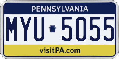 PA license plate MYU5055