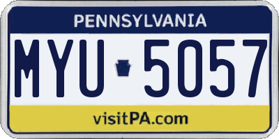 PA license plate MYU5057