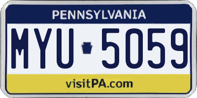 PA license plate MYU5059