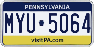 PA license plate MYU5064