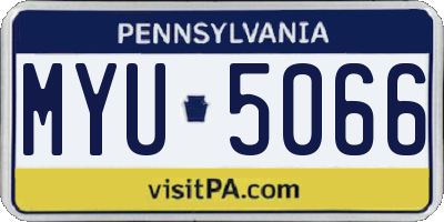 PA license plate MYU5066