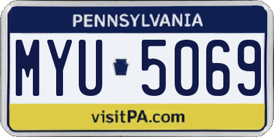 PA license plate MYU5069