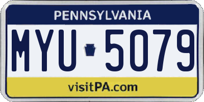 PA license plate MYU5079